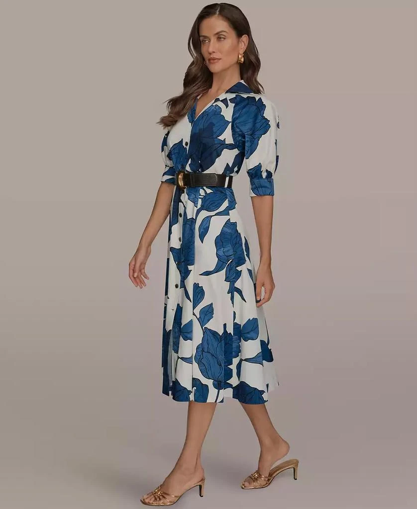 Donna Karan Women
s Floral Belted A-Line Shirt Dress 6