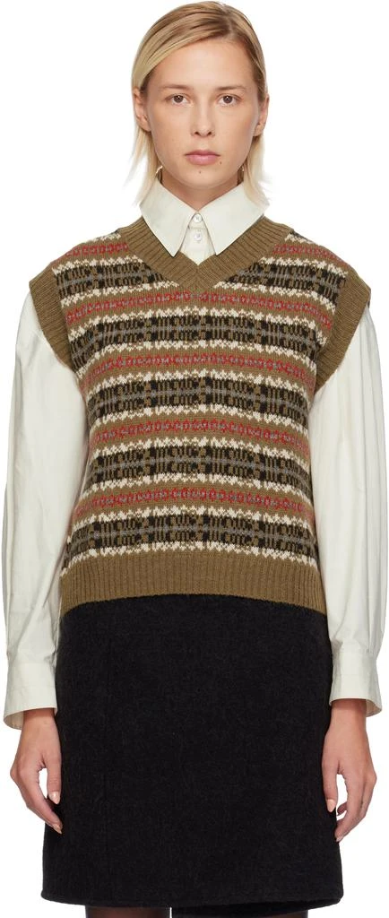 Weekend Max Mara Brown Fleres Jacquard Vest