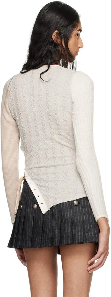 ANDERSSON BELL Gray & Beige Braids Cutout Sweater 3