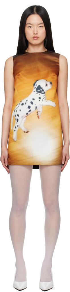 Ashley Williams Yellow & Black Printed Minidress