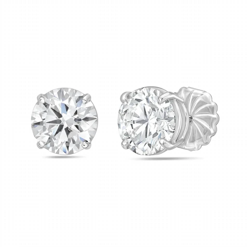 Diana M Jewels Diana M Jewels - 3.00 Cts Round Lab Diamond Stud Earring 1