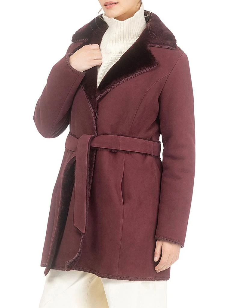 Gorski Merino Shearling Lamb Stroller with Embroidered Trim Belt 3