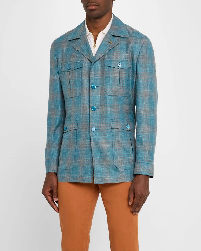 Stefano Ricci Men's Plaid Four-Pocket Field Jacket 4