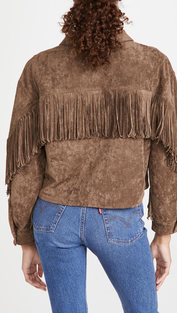 BLANKNYC Hot Cocoa Fringe Jacket