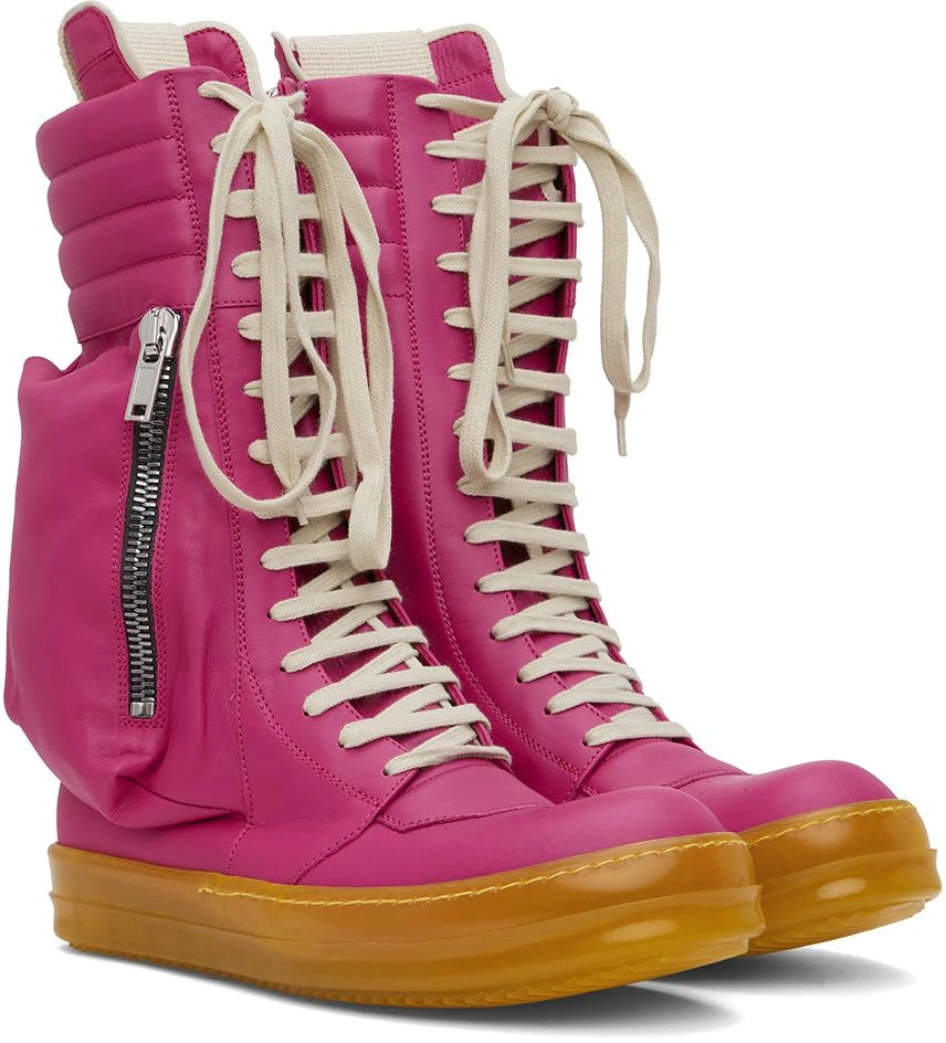 Rick Owens Pink Cargobasket Sneakers 4