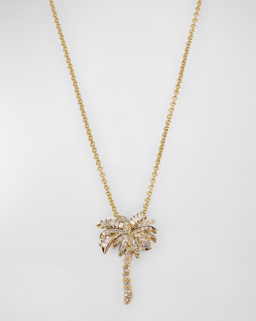 Anita Ko 18K Yellow Gold Diamond Palm Tree Pendant Necklace