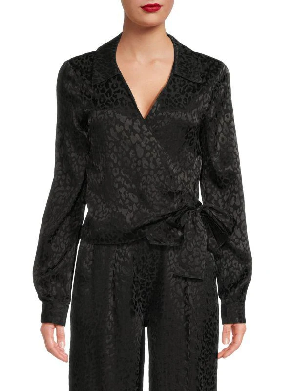 The Range Animal Print Wrap Top 1