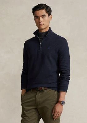 Ralph Lauren Ralph Lauren Mesh Knit Cotton Quarter Zip Sweater 1
