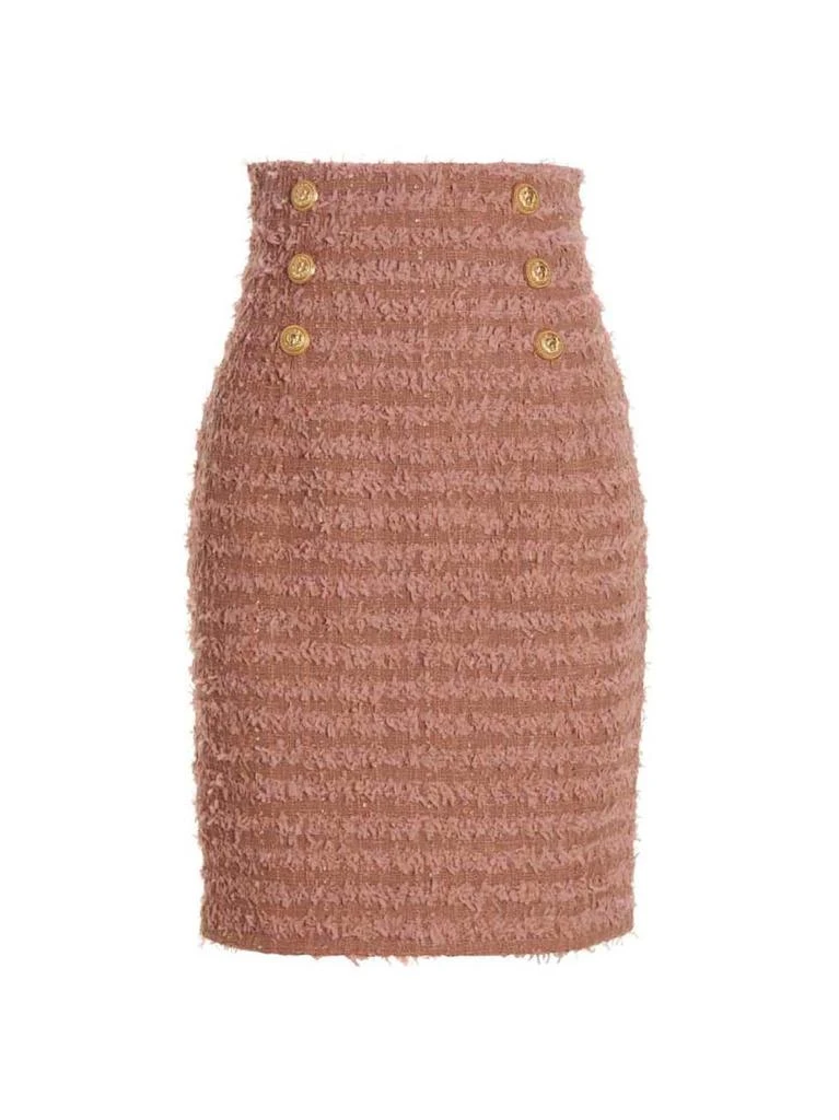 Balmain Balmain Button Embellished Tweed Pencil Skirt 1