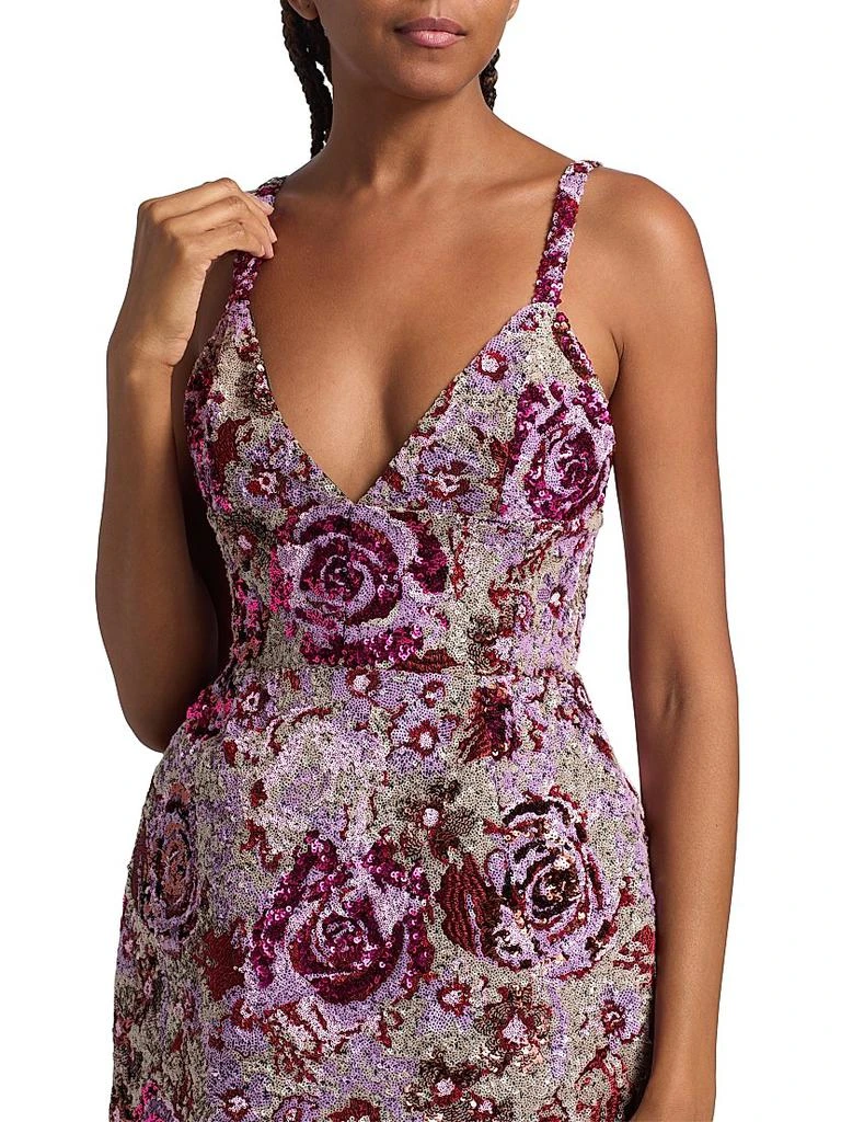 BRONX AND BANCO Allegra Floral Sequined Minidress 6