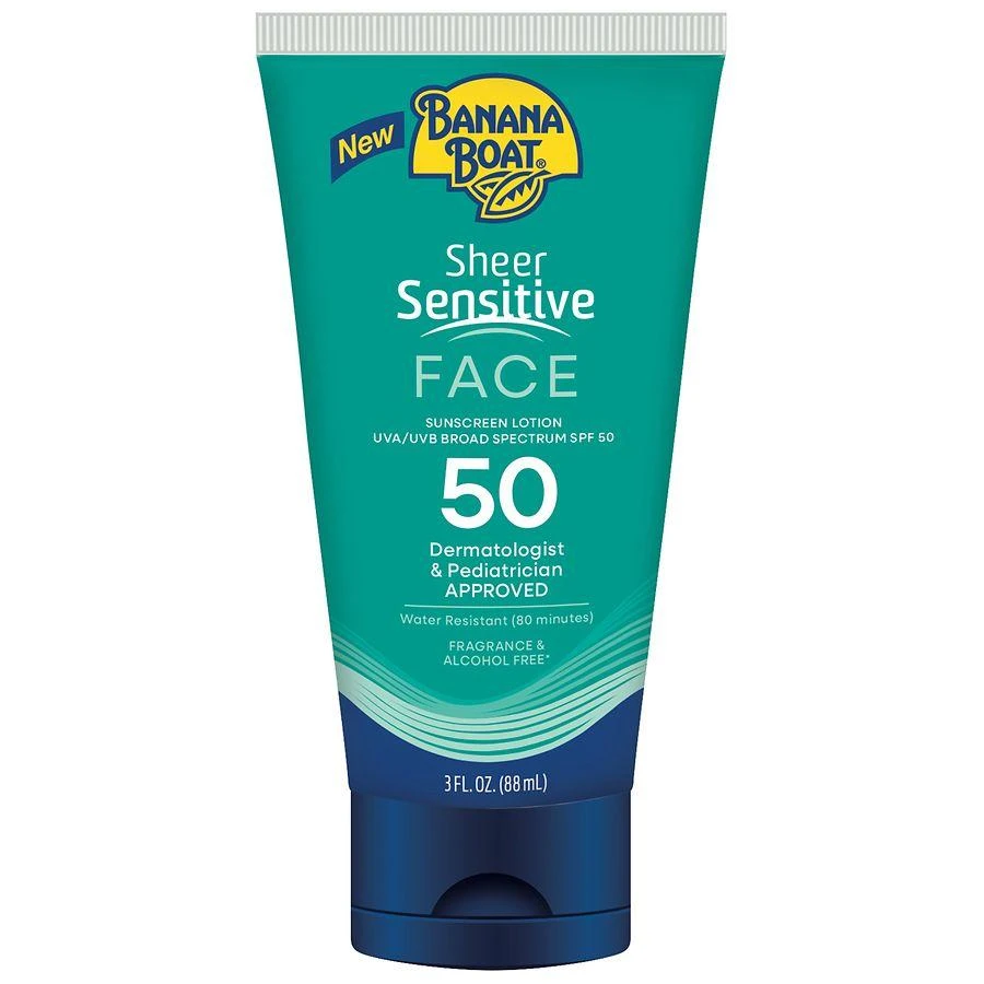 Banana Boat Sheer Sensitive Sunscreen Face Lotion, SPF 50