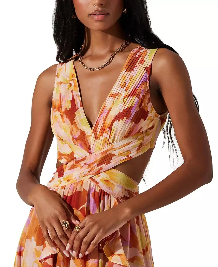 ASTR Women's Noya Floral Cut-Out Lace-Back Maxi Dress 6