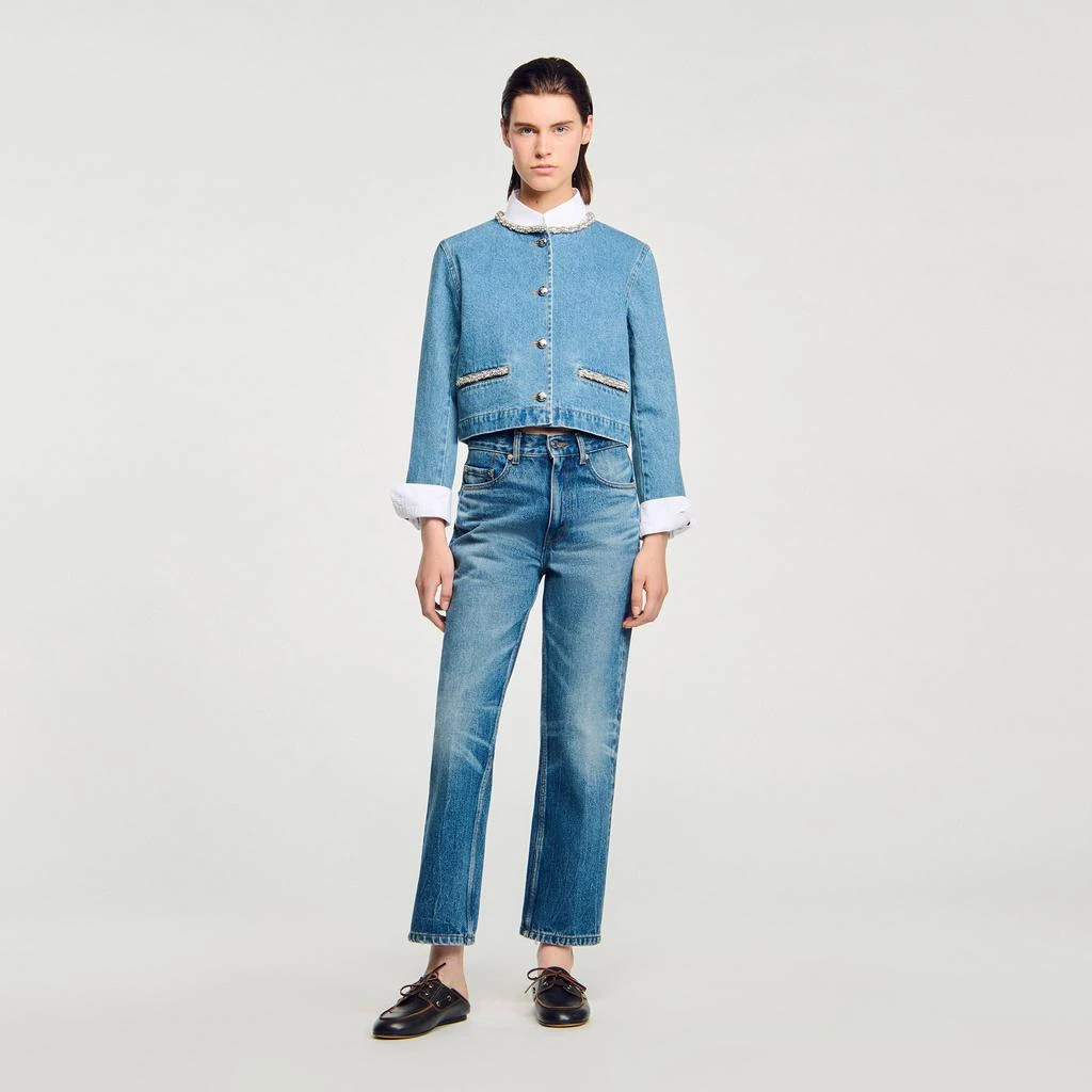 Sandro Rhinestone denim jacket 1