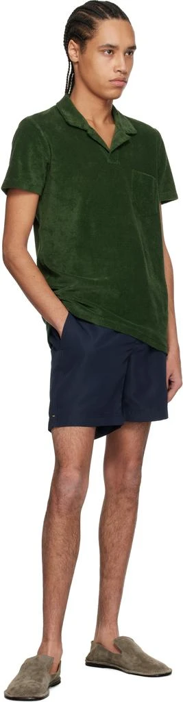 ORLEBAR BROWN Green Terry Towelling Polo 4