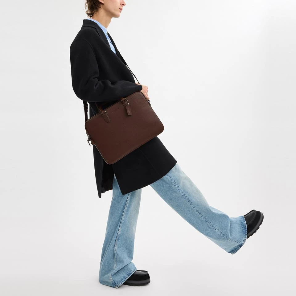 Coach Coach Gotham Pebble-Grain Leather Slim Briefcase 2