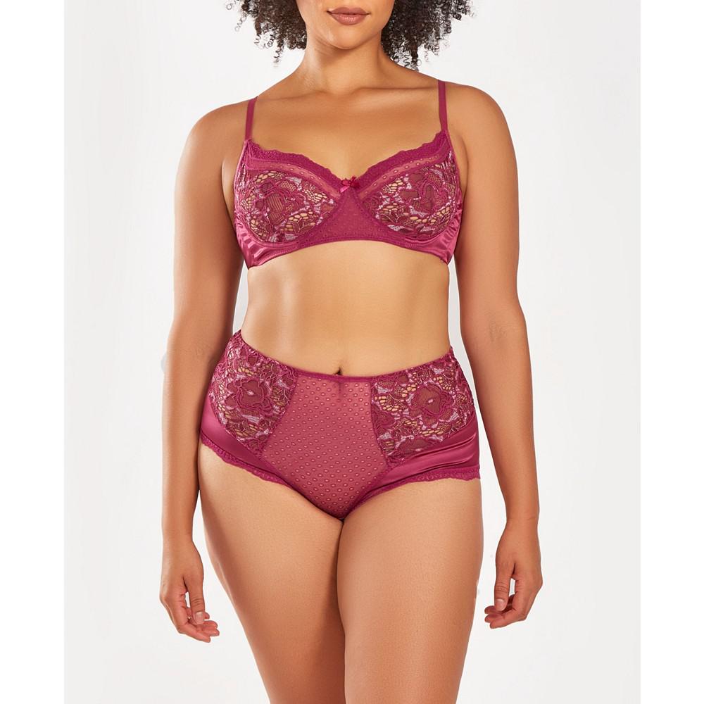 iCollection Plus Size 2 Piece Bralette and Panty Lingerie Set