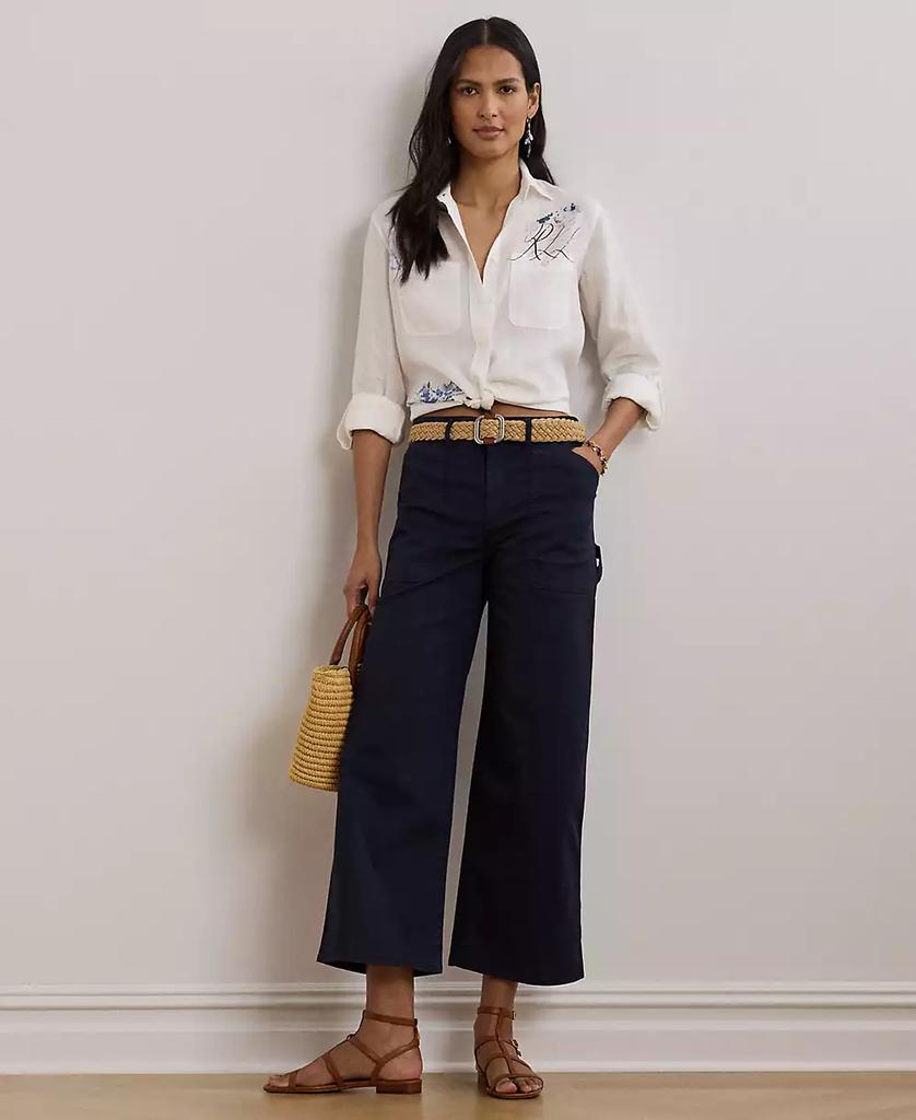 Ralph Lauren Petite Relaxed-Fit Print Roll-Tab Sleeve Shirt