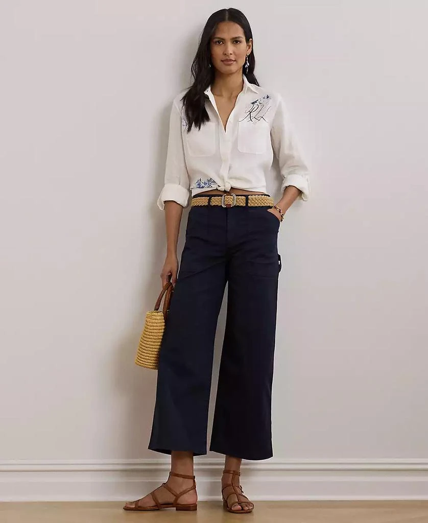 Ralph Lauren Petite Relaxed-Fit Print Roll-Tab Sleeve Shirt 2
