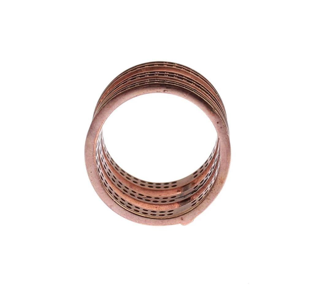 Nialaya Nialaya Gold 925 Silver Clear CZ Pink Ring 4