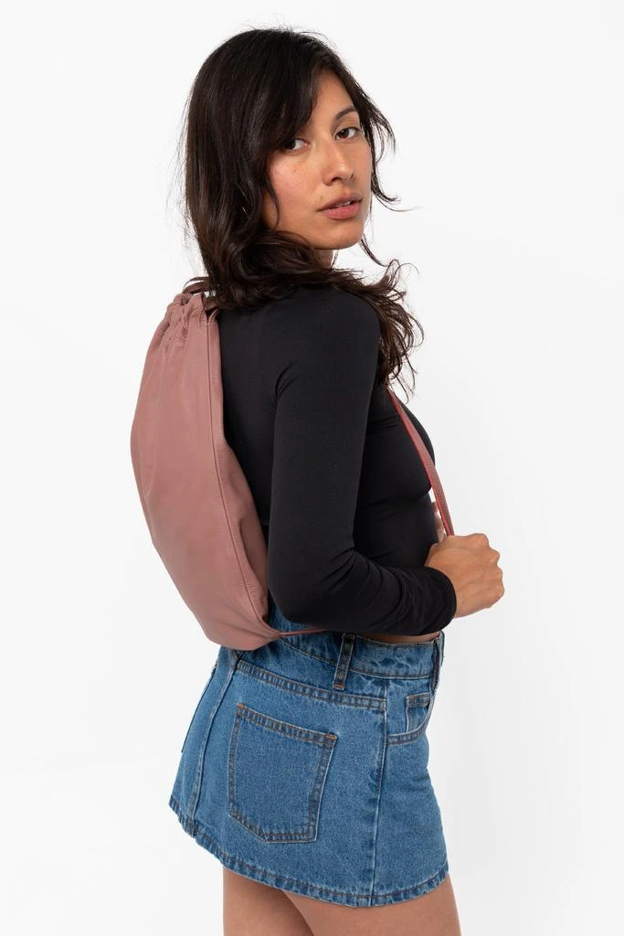 Los Angeles Apparel RLH3414 - Unisex Leather Drawstring Backpack 27