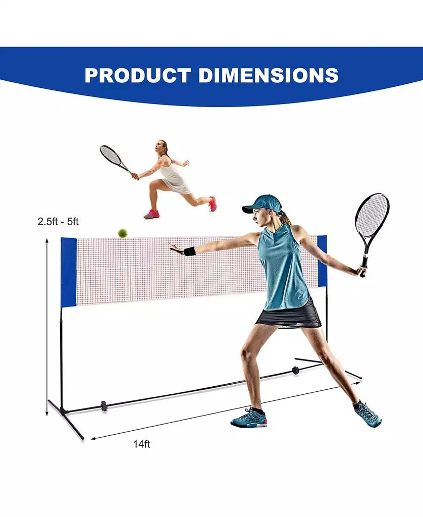 SUGIFT 14 x 5 Feet Portable Beach Training Badminton Net with Carrying Bag 4