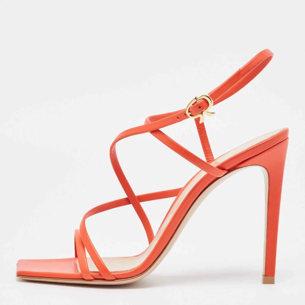 Gianvito Rossi Gianvito Rossi Red Leather Manilla Ankle Strap Sandals Size 39 1