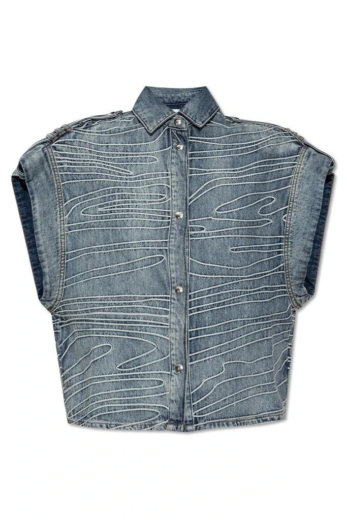 IRO IRO Valentina Embroidered Sleeveless Denim Overshirt 1