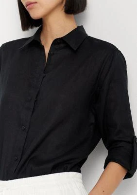Ralph Lauren Ralph Lauren Petite Linen Roll Tab Sleeve Shirt 3