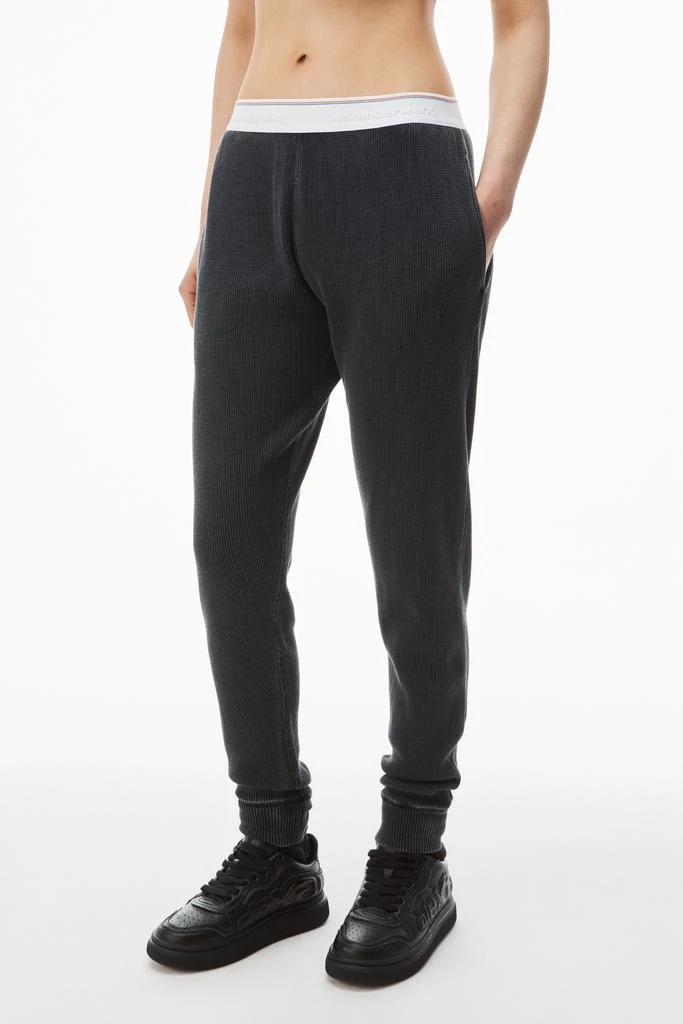 Alexander Wang jogger pant in waffle-knit cotton stretch 3