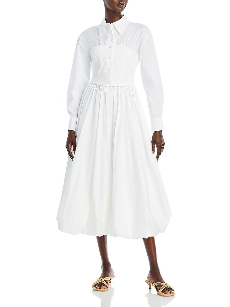 A.W.A.K.E MODE Womens Puff Collar Midi Dress