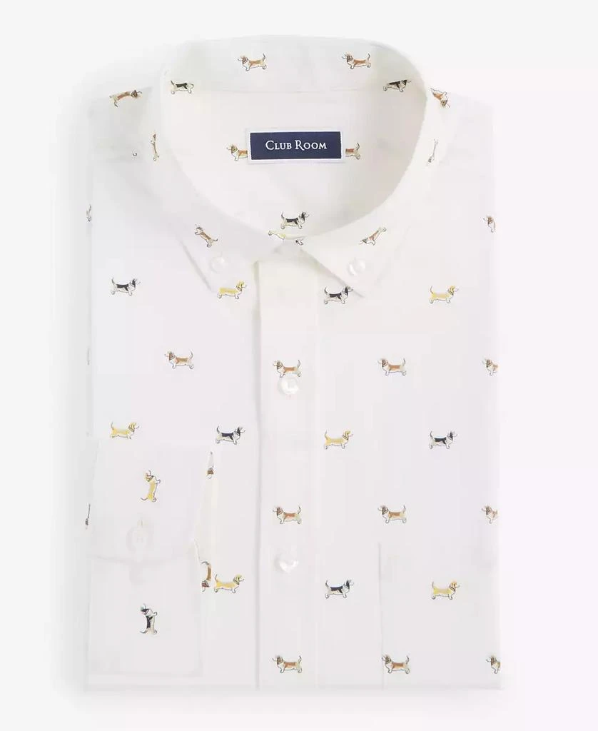 Club Room Men's Hound Dog Print Poplin Long-Sleeve Button-Down Shirt, Exclusively at Macy's 5