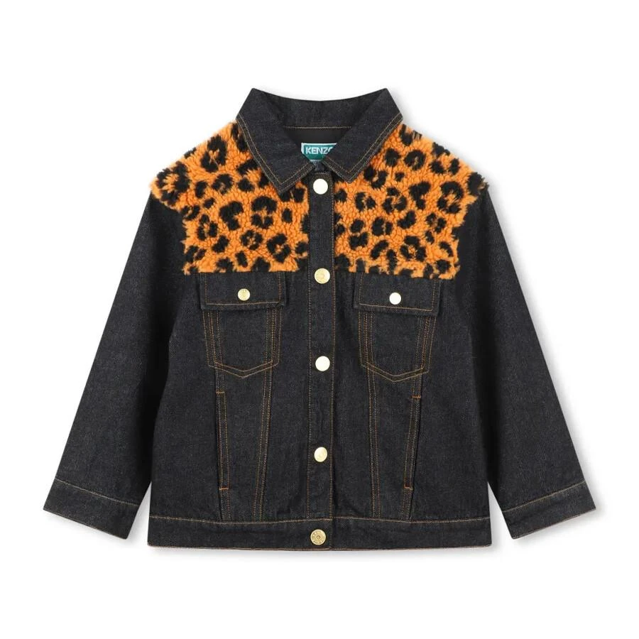 Kenzo Kids Leopard-Print Denim Jacket