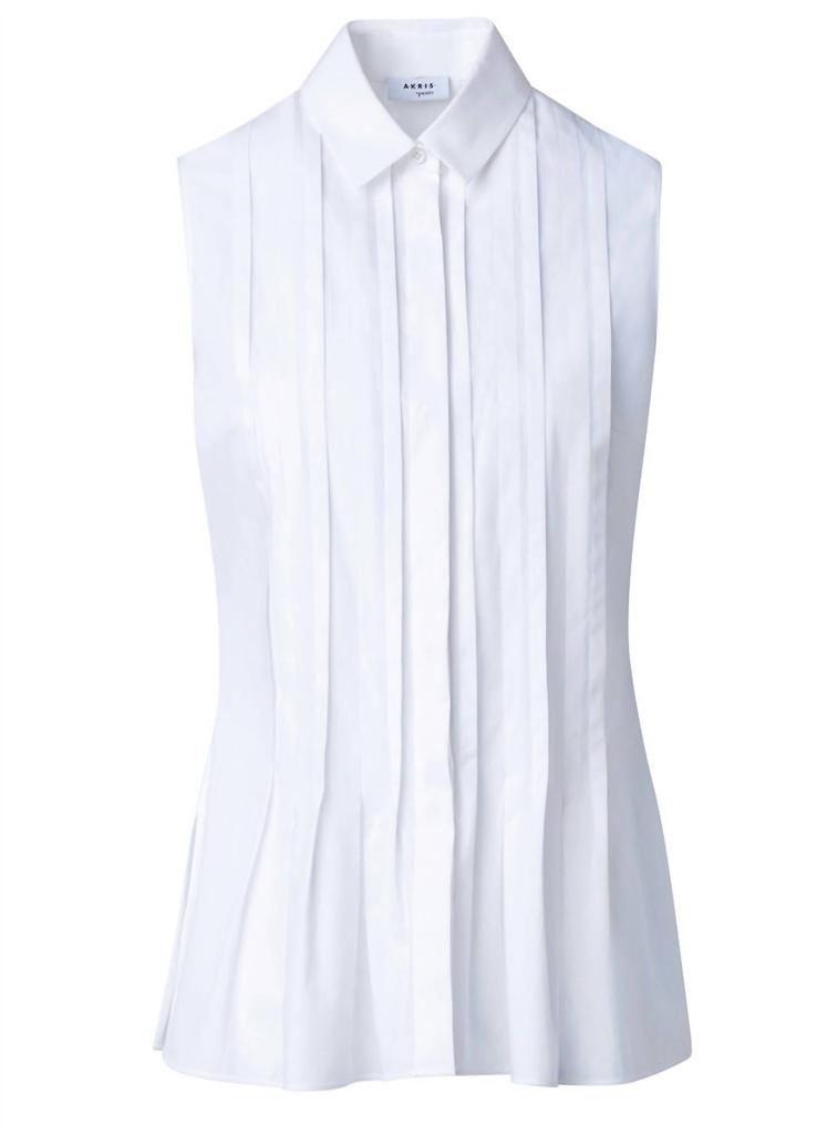 Akris Akris Punto - Sleeveless Tuck Detail Cotton Top
