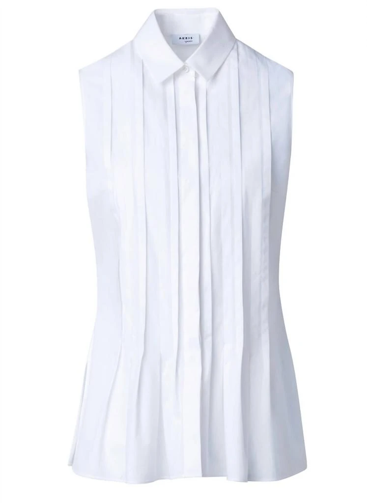 Akris Akris Punto - Sleeveless Tuck Detail Cotton Top 2