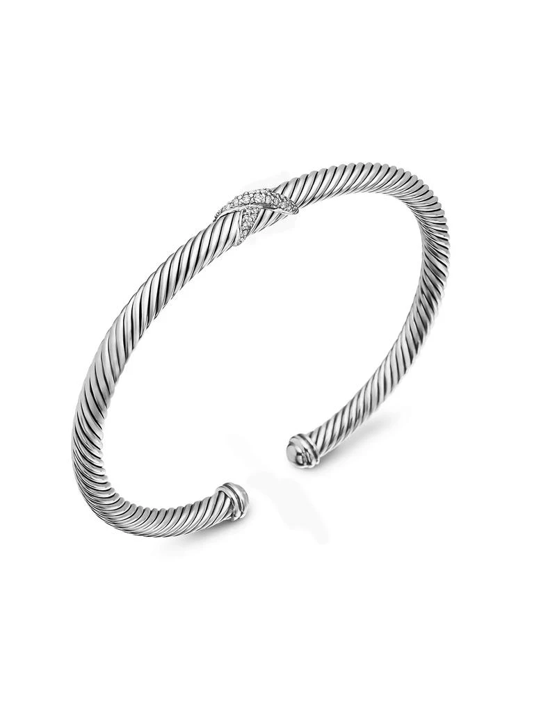 David Yurman X Classic Cable Station Bracelet in Sterling Silver 2