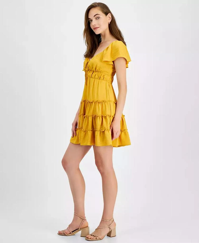 City Studios Juniors' Flutter-Sleeve Tiered Mini Dress 4