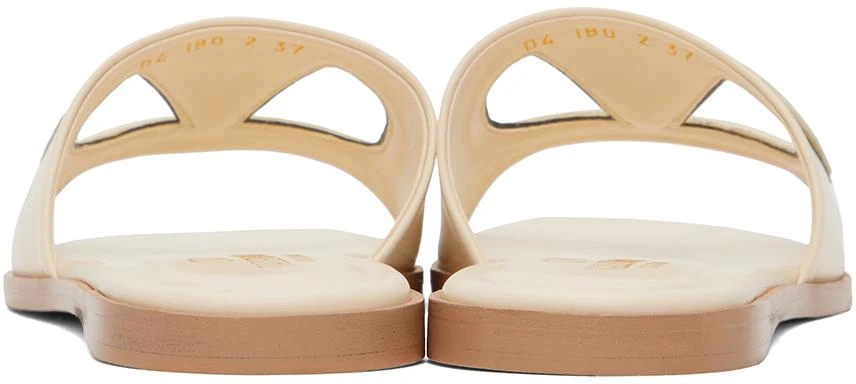 Valentino Off-White  VLogo Cutout Calfskin Slide Sandals 2