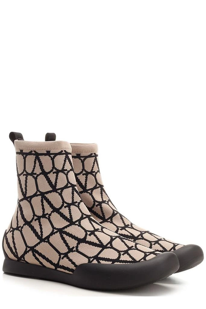 Valentino Valentino Toile Iconographe Round Toe Sock Boots 2