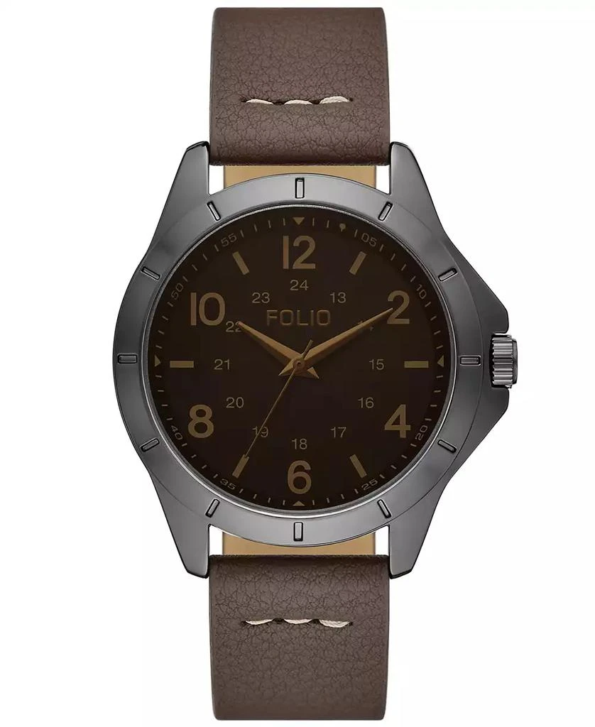 Folio Men's Three Hand Brown Polyurethane Watch 42mm 1