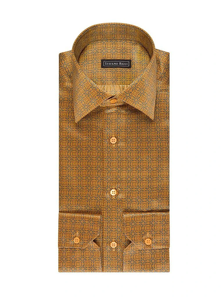 mens gold silk dress shirt Men's Regular Fit Shiny Satin Dress Shirt, Tie & Pocket Square Set in Gold 20½ 35/36 / Gold