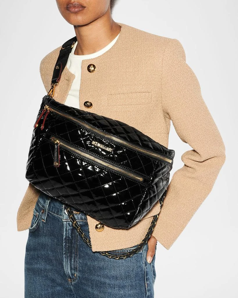 MZ Wallace Crosby Patent Quilted Sling Belt Bag 2