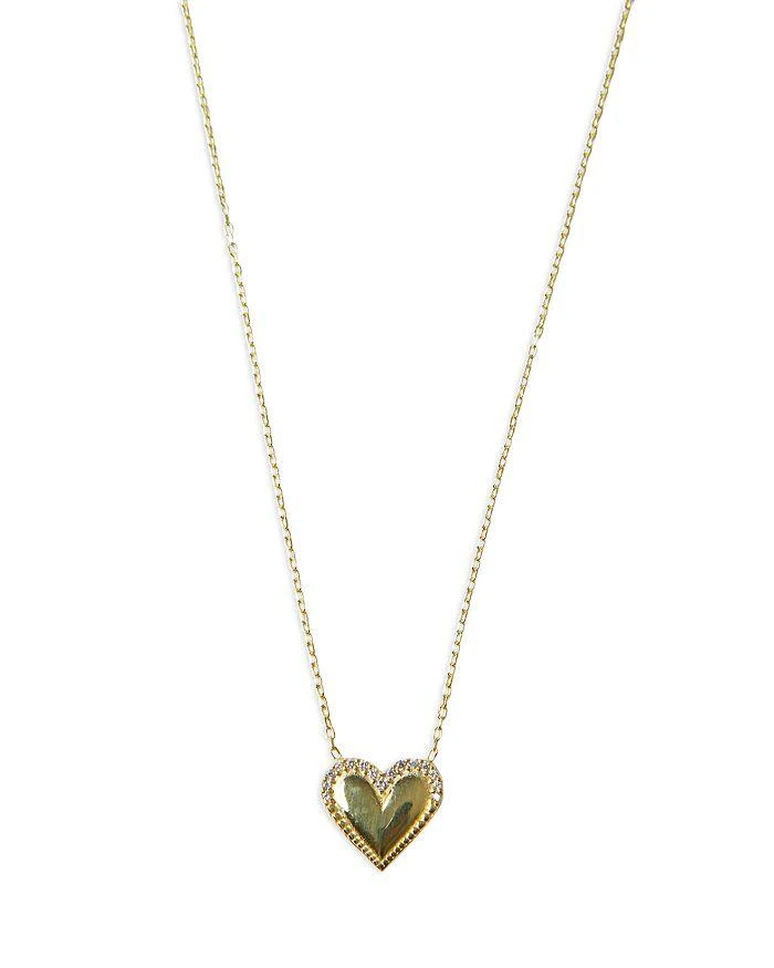 Argento Vivo Pavé Heart Pendant Necklace in 18K Gold Plated