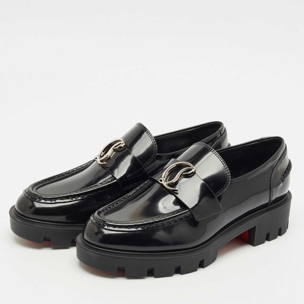 Christian Louboutin Christian Louboutin Black Leather CL Moc Lug Loafers Size 37