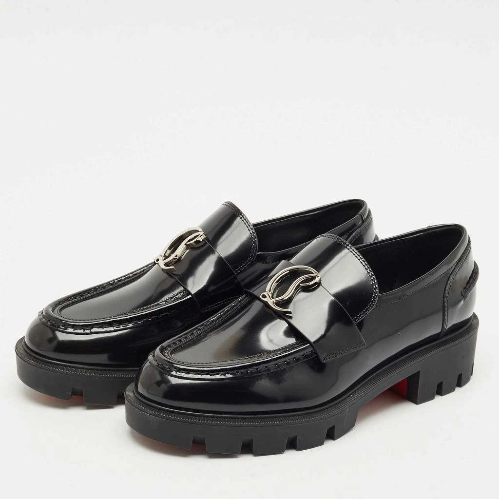 Christian Louboutin Christian Louboutin Black Leather CL Moc Lug Loafers Size 37 2