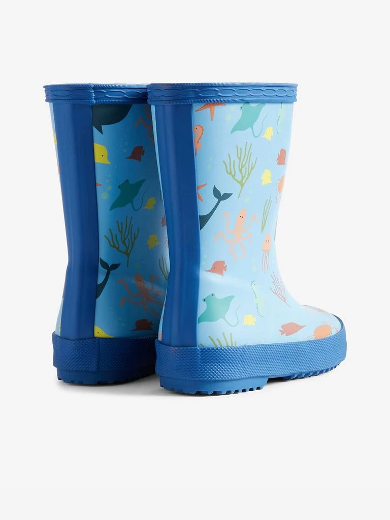 Hunter Hunter Kids First Classic Ocean Print Wellington Boots in Blue 3