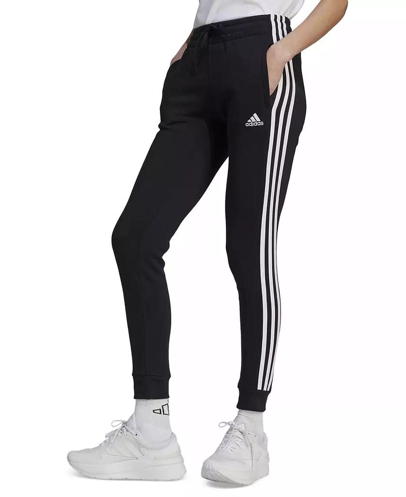 Adidas Women's 3-Stripe Cotton Fleece Sweatpant Jogger Black-white XS -  Leggings - BeyondStyle