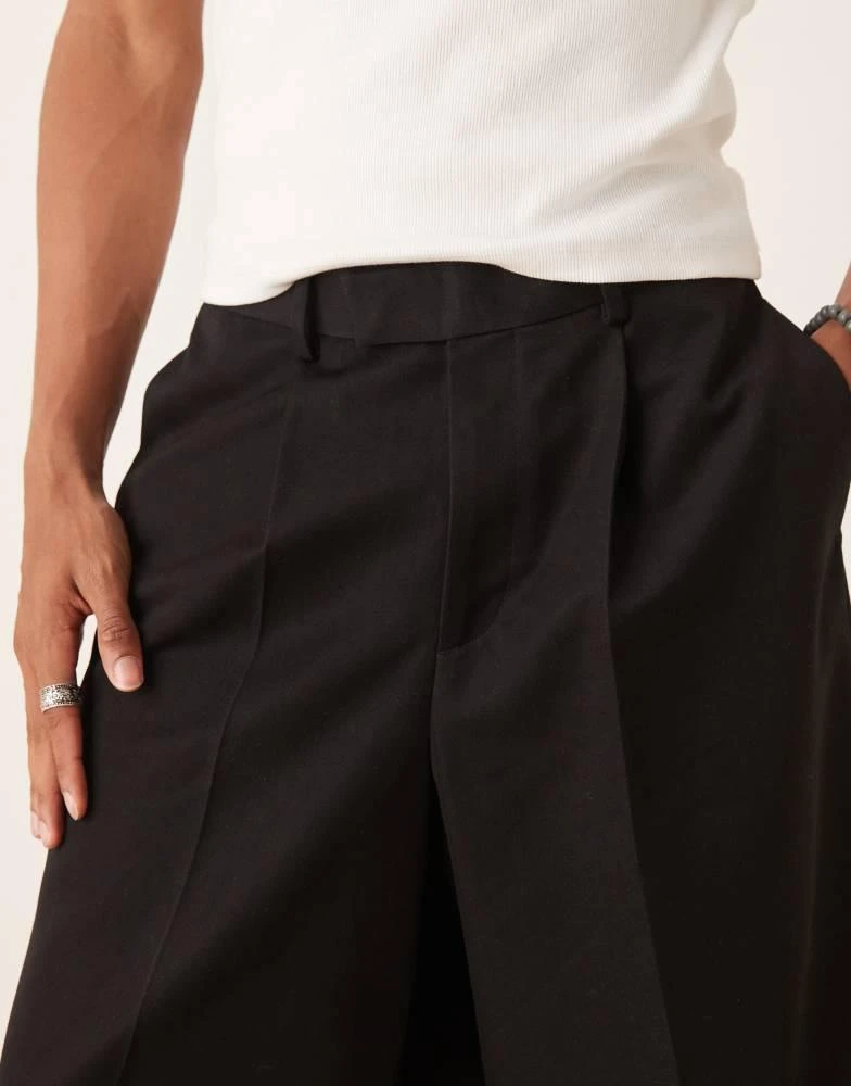 ASOS ASOS DESIGN smart oversized bermuda shorts with front pleat in black 3