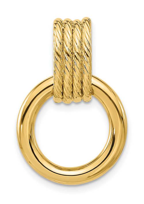 Belk & Co. Co. 14K Yellow Gold Polished And Textured Circle Pendant