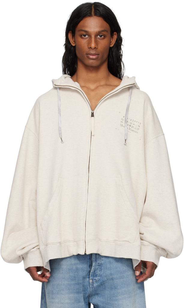 Maison Margiela メゾンマルジェラ / Stamp Logo Zip Hoodie MAISON MARGIELA Off-White Stamp Logo Zip Hoodie - Hoodies