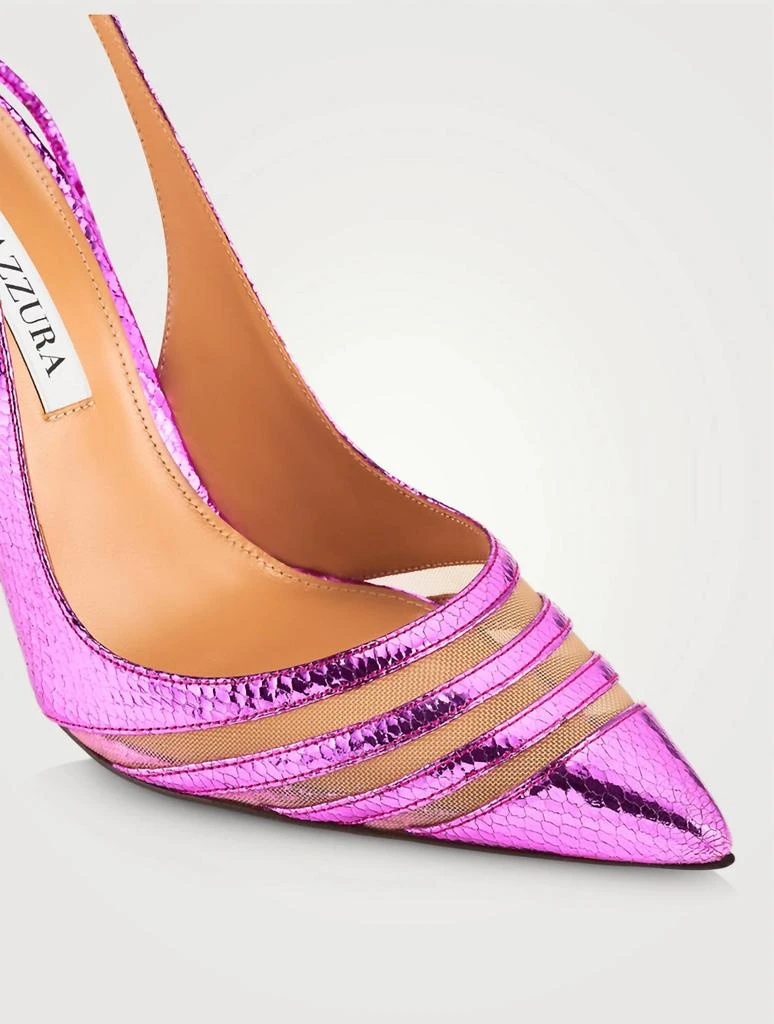 Aquazzura Aquazzura - Unfaithful Metallic Leather Ankle-tie Pumps 105 3